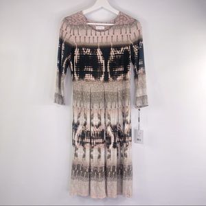 NWT Calvin Klein Dress Tie-dye Pleated Skirt Size 4 Rayon